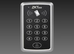 Access control panel with PIN keypad and RFID reader.