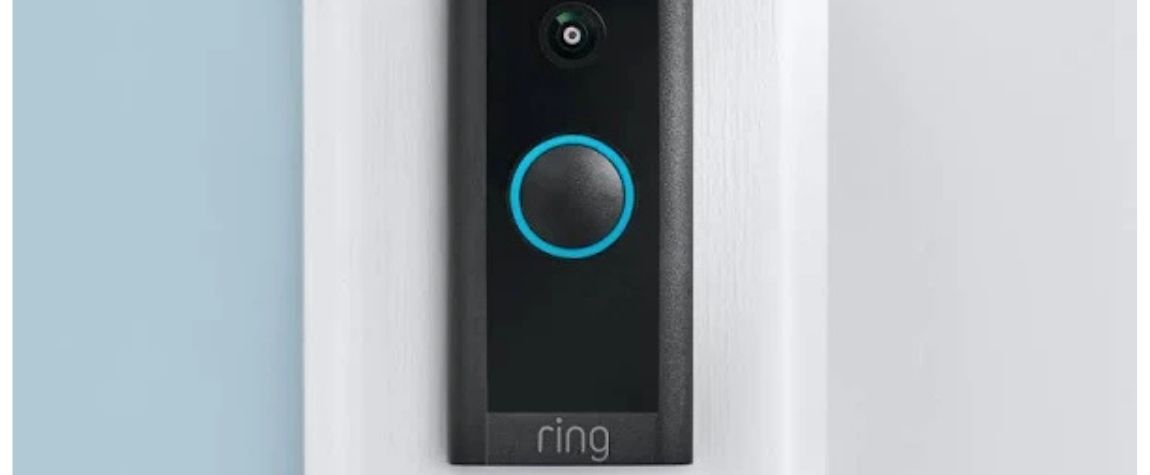 video doorbell with motion detection and two-way audio.